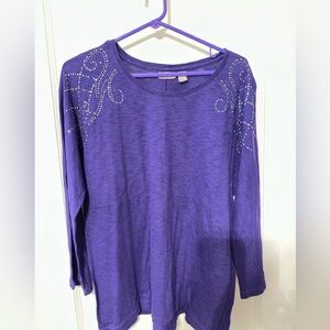 Chico’s Purple Embellished Women's Top